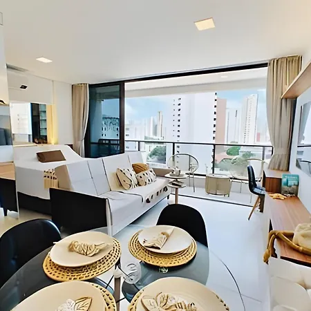 Flat Luxo Com Coworking, Academia E Rooftop - Wifi 1gb - Beira Mar 4 Min