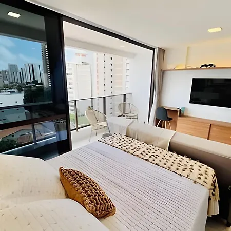 Flat Luxo Com Coworking, Academia E Rooftop - Wifi 1gb - Beira Mar 4 Min
